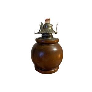 VINTAGE WOOD BASE HURRICANE OIL LANTERN - PRE OWNED -BASE ONLY-